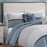 Bebejan Blue Geo Lines 5 Piece Reversible Comforter Set